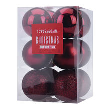 Juego de 12 bolas rojas Navidad