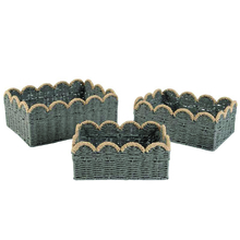 Juego 3 cestas bicolor gris